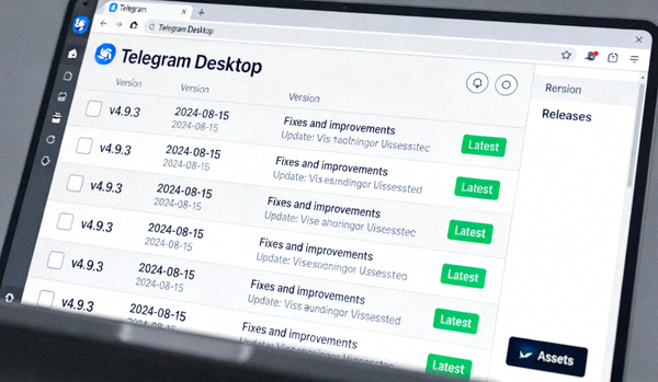 GitHub上Telegram Desktop项目发布页面的截图，展示版本列表