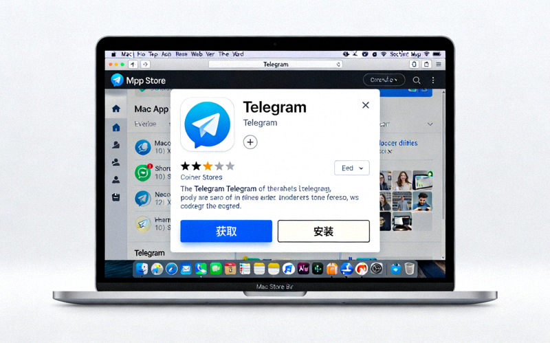 Mac App Store上Telegram应用详情页面截图，显示获取和安装按钮