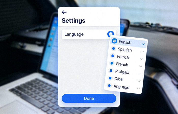 Telegram设置窗口中选择Language语言选项的界面截图