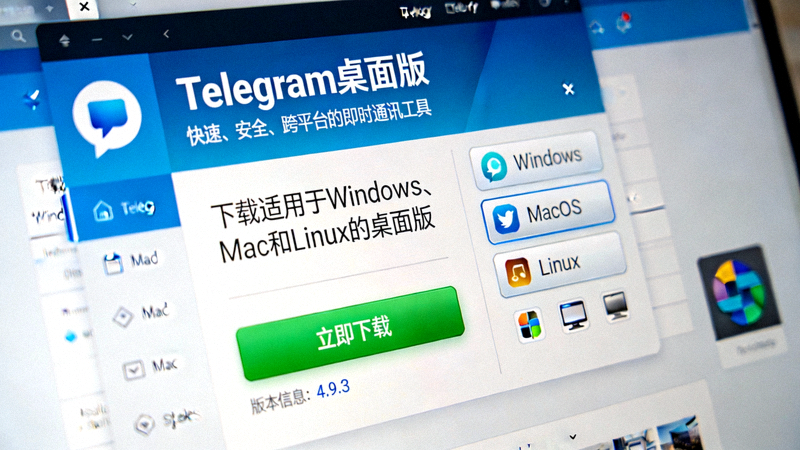Telegram官方网站桌面版下载页面的中文界面截图，清晰显示下载按钮和系统选择
