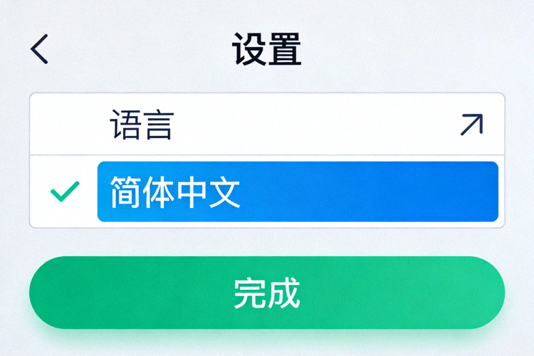 Telegram设置中选择简体中文语言选项的界面截图