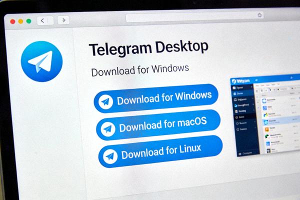 Telegram Desktop官方网站下载页面示意图，展示版本选择按钮