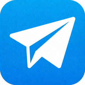 Telegram官方主Logo，一个蓝色背景上的白色纸飞机