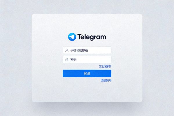 Telegram桌面版客户端启动后的登录界面，简洁现代