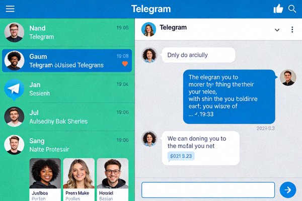 Telegram桌面客户端主界面截图，展示聊天列表和对话窗口
