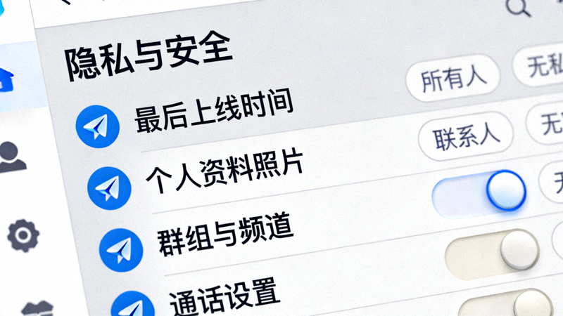 Telegram桌面客户端设置界面中隐私与安全选项的特写