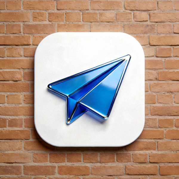 Telegram官方标志性蓝色纸飞机Logo大图展示