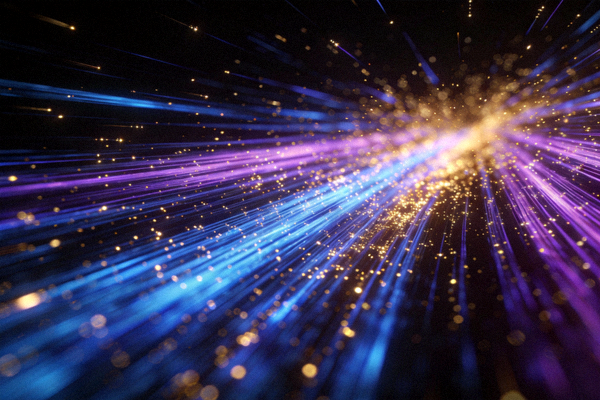 象征速度和性能的抽象光线与粒子背景图